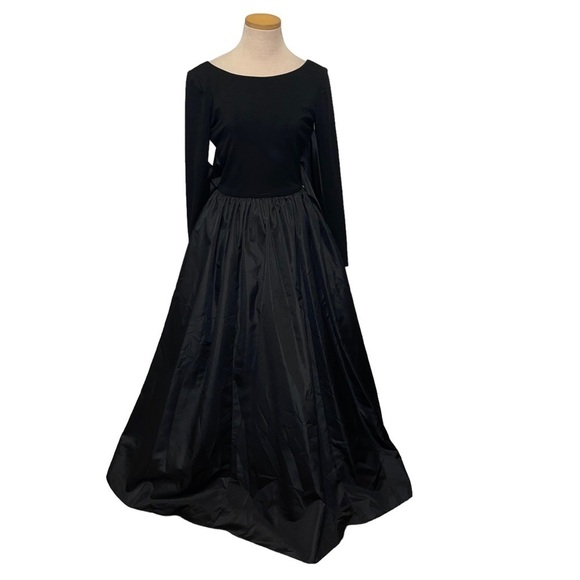 NWT En Francais by Huey Waltzer Formal Black Satin Dress Women Size 4 - Picture 1 of 9